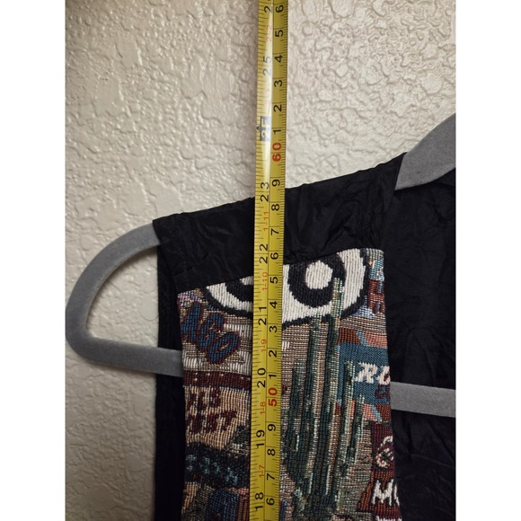 Vintage 90s Denim‎ Republic Route 66 Tapestry Vest Travel Souvenir Novelty - Picture 8 of 8